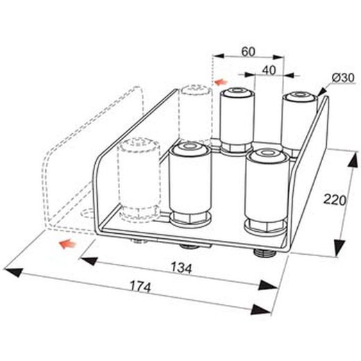 Support réglable à quatre rouleaux
