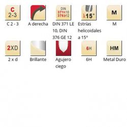 T205 - m Maschinengewindebohrer mit 15° Spiralnut