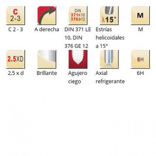 T206 - m Maschinengewindebohrer mit 15° Spiralnuten, Innenkühlung