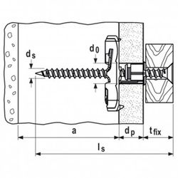 Cale basculante en nylon pour charges lourdes en plaque de plâtre mod. Duotec 10