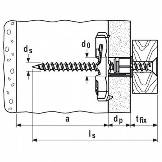 Cale basculante en nylon pour charges lourdes en plaque de plâtre mod. Duotec 10