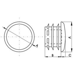 Embout rond avec intérieur rainuré