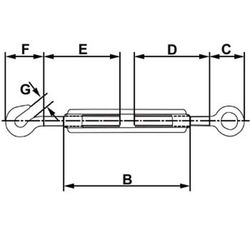 Tendeur de crochet/anneau galvanisé