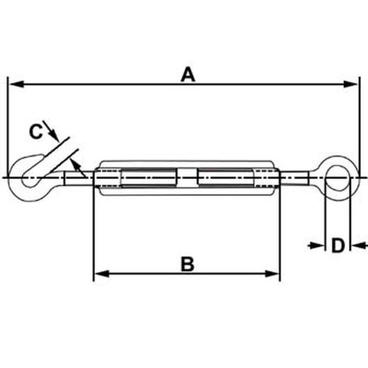 Tendeur de crochet/anneau en acier inoxydable
