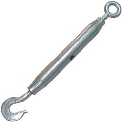 Tendeur tubulaire galvanisé avec crochet et anneau