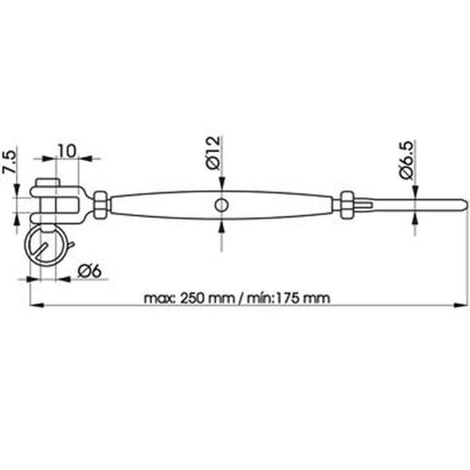 Tendeur tubulaire à fourche/tige en acier inoxydable
