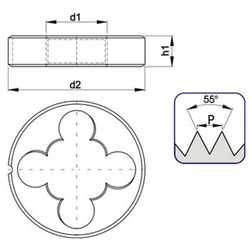 Terraja para rosca gas (bsp) din iso 2568 ref. F170