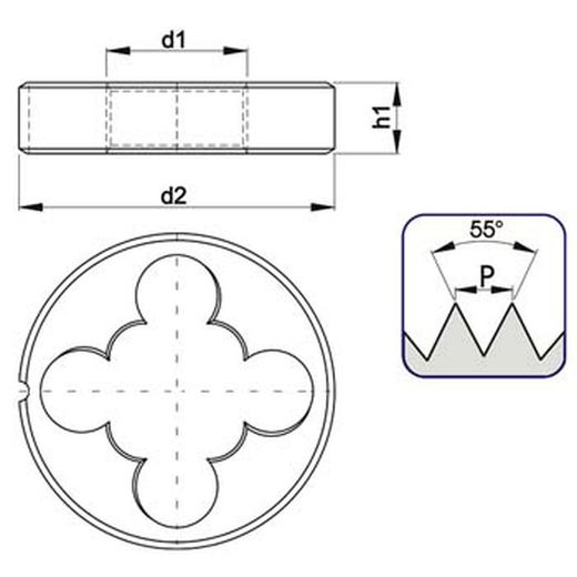 Terraja para rosca gas (bsp) din iso 2568 ref. F170