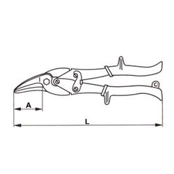 Cisaille à tôle articulée coupe à droite