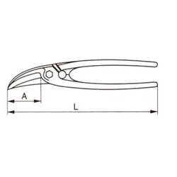 Cisaille de carrosserie avec coupe à gauche