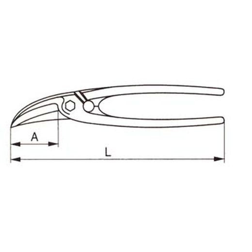 Cisaille de carrosserie avec coupe à gauche