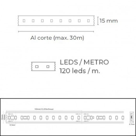 Bande LED monochrome 16w (50 m) mod. Goosy
