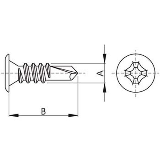 Vis autoperceuse pour menuiserie aluminium à tête extra-plate réf. Ce