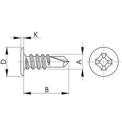 Tornillo autotaladrante para carpintería de aluminio de cabeza baja ref. Fst