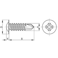 Vis à tôle autoperceuse à tête bombée large réf. 75 ha