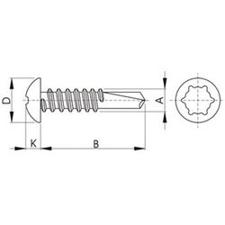 Tornillo autotaladrante para chapa con cabeza alomada ref. A 85 s