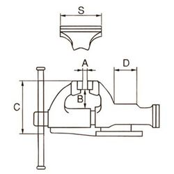 Étau à guide carré avec mors interchangeables