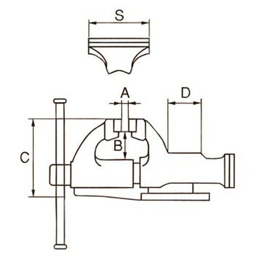 Étau à guide carré avec mors interchangeables