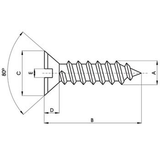 Tornillo din-7972 c autoroscante con cabeza avellanada ranurada y de acero inoxidable a2.