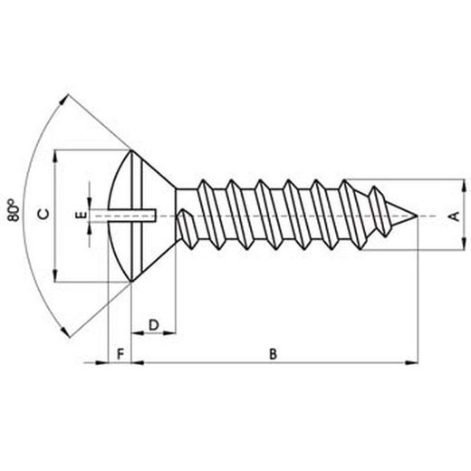 Tornillo din-7973 c autoroscante con cabeza avellanada abombada ranurada y de acero inoxidable a2.