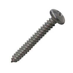 Vis autotaraudeuse DIN-7981 CH à tête cylindrique bombée avec empreinte cruciforme et en acier inoxydable A2.