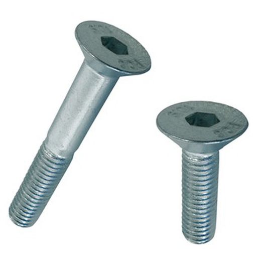 DIN-7991 Senkkopfschraube mit Innensechskant, aus verzinktem Stahl (10.9) und metrischem Gewinde.