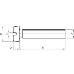 Vis DIN-84 à tête cylindrique fendue, en acier galvanisé et filetage métrique.