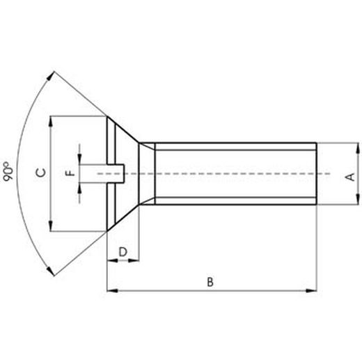 Vis à tête fraisée fendue DIN-963, en polyamide et filetage métrique.