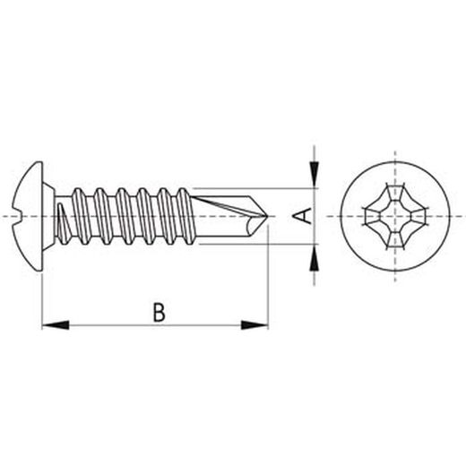 Tornillo envolvente autotaladrante para carpintería de aluminio ref. Tec