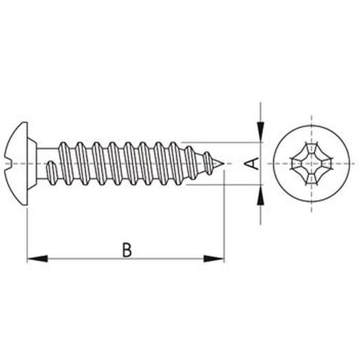 Vis enveloppante pour menuiserie aluminium réf. Ca-hp