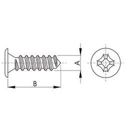 Tornillo para carpintería de aluminio con cabeza extraplana ref. Ce