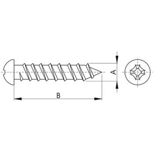 Tornillo para carpintería de aluminio con cabeza reducida ref. Fce