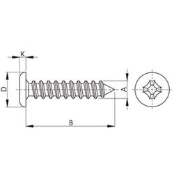 Tornillo para carpintería de aluminio de cabeza baja ref. Fs