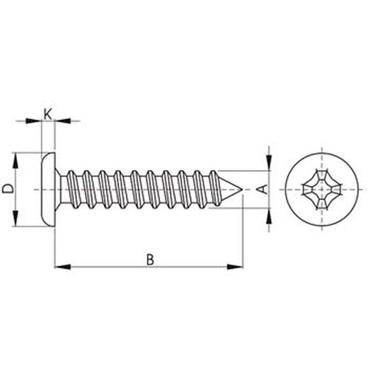 Tornillo para carpintería de aluminio de cabeza baja ref. Fs