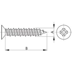 Vis de menuiserie PVC tête fraisée réf. Pv-00