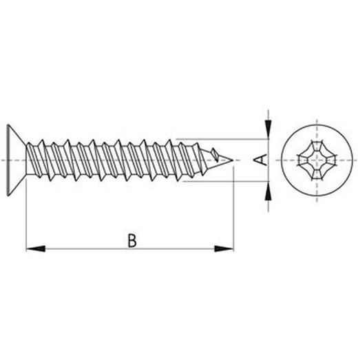 Vis de menuiserie PVC tête fraisée réf. Pv-00