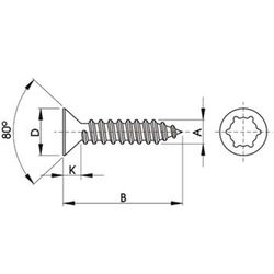 Tornillo para chapa con cabeza avellanada ref. 7061s