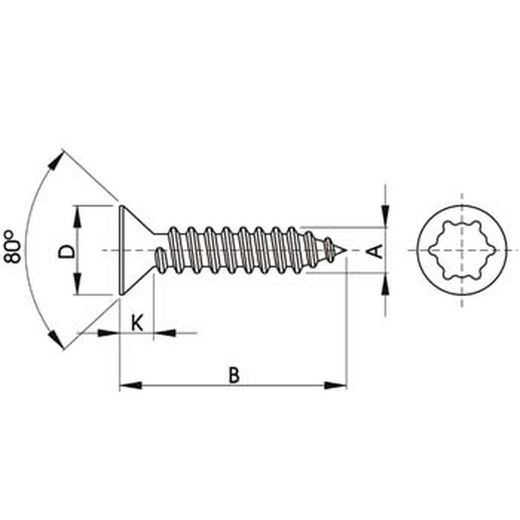 Tornillo para chapa con cabeza avellanada ref. 7061s