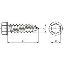 Tornillo ref-7660 autorroscante, cabeza hexagonal, acero zincado.