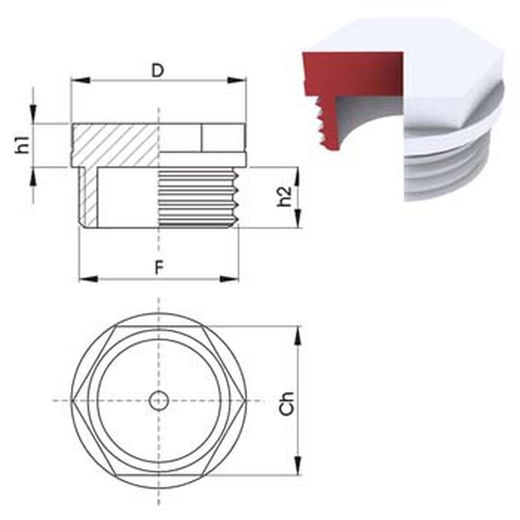 Visor de nylon-cristal simplex