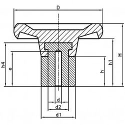 Volant européen avec moyeu, sans siège pour poignée réf. 110032s