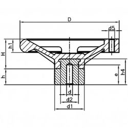 Volant émoussé avec noyau et siège pour poignée réf. 110031sa